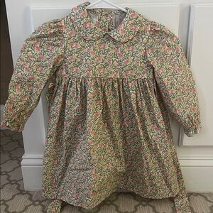 Little English Floral Kids Dress - Pink and Green